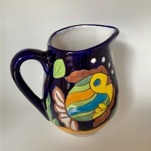 Colorful Ceramic Pitcher with Fish Design